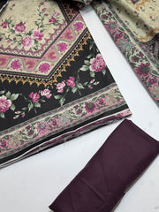 Bin Saeed Printed Lawn Unstitched 3 Piece Suit - D-76