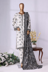 Bin Saeed Stitched 3 Piece Exclusive Printed Khaddar Vol-08 Collection'2025-WK-2529-White