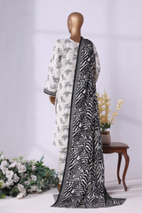 Bin Saeed Stitched 3 Piece Exclusive Printed Khaddar Vol-08 Collection'2025-WK-2529-White