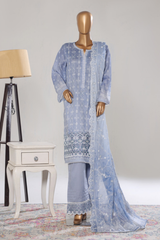 Bin Saeed Stitched 3 Piece Luxury White & White Emb Collection'2026-NSM-2583