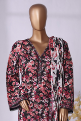 Bin Saeed Stitched 3 Piece Exclusive Printed Khaddar Vol-08 Collection'2025-WK-2521-red