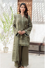 Lakhany Printed Pashmina Unstitched 3 Piece Suit,D-20