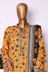 Bin Saeed Stitched 3 Piece Exclusive Printed Khaddar Vol-13 Collection'2025-WK-2623-yellow