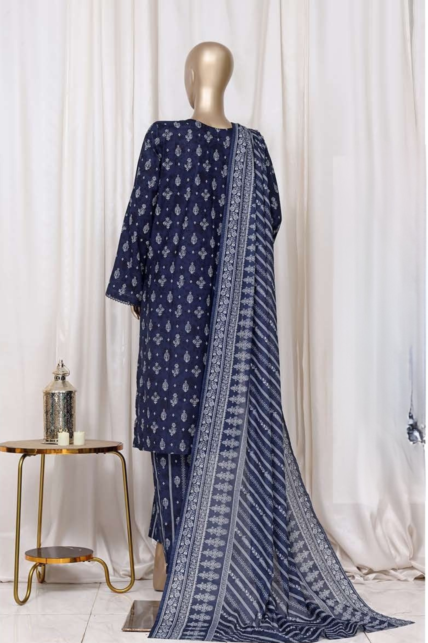 Bin Saeed Stitched 3 Piece Printed Cotton Vol-01 Collection'2025-WC-2378-blue