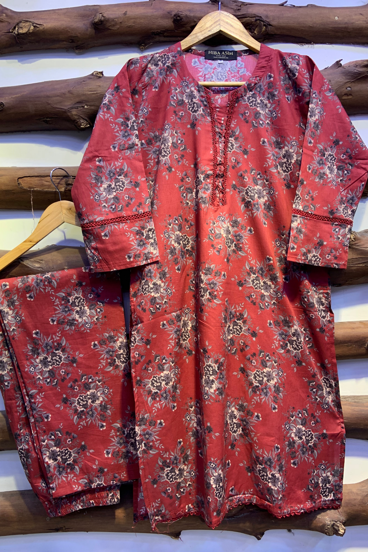 2-Piece Printed Cord Set – Stylish Casual Wear | D-08