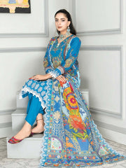 Mashaal Stripe by Riaz Arts Embroidered Lawn Unstitched 3 Piece - D-02 - RA25MSE - Summer Collection