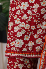 Bin Saeed Stitched 3 Piece Printed Vol-02 Collection'2025-WK-2391-RED