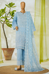 Bin Saeed Stitched 3 Piece Luxury White & White Emb Collection'2026-NSM-2551