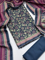 Bin Saeed Printed Lawn Unstitched 3 Piece Suit - D-64