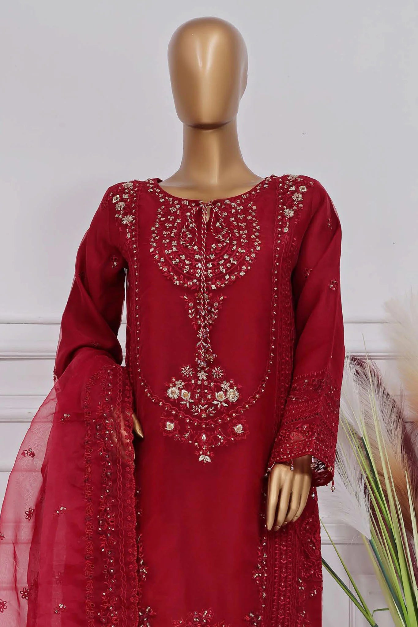 Mahpara by Sada Bahar Stitched 3 Piece Festive Formals Vol-15 Collection-AG-30-Red