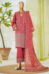 Bin Saeed Stitched 3 Piece Luxury White & White Emb Collection'2026-NSM-2569