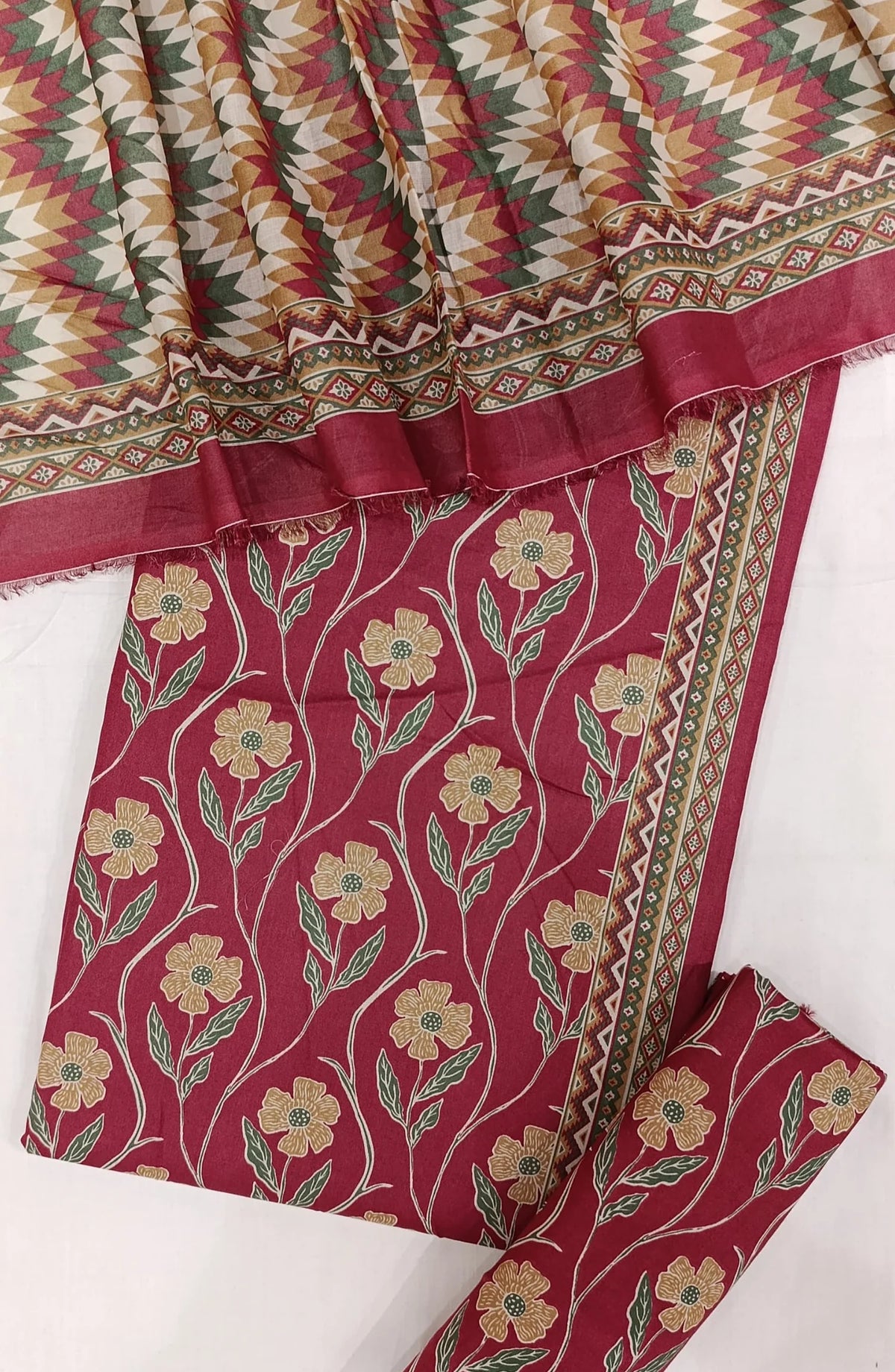 Bin Saeed Digital Printed Cotton Cambric Unstitched 3 Piece Suit - Design-15 - BS25DCC - pink - Summer Collection