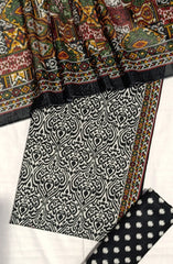 Bin Saeed Digital Printed Cotton Cambric Unstitched 3 Piece Suit - Design-29- BS25DCC - Black - Summer Collection