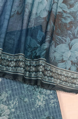 Bin Saeed Digital Printed Cotton Cambric Unstitched 3 Piece Suit - Design-16 - BS25DCC - blue - Summer Collection