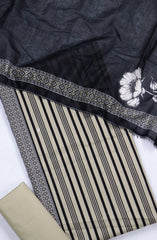 Bin Saeed Digital Printed Cotton Cambric Unstitched 3 Piece Suit - Design-42 - BS25DCC - Beige - Summer Collection