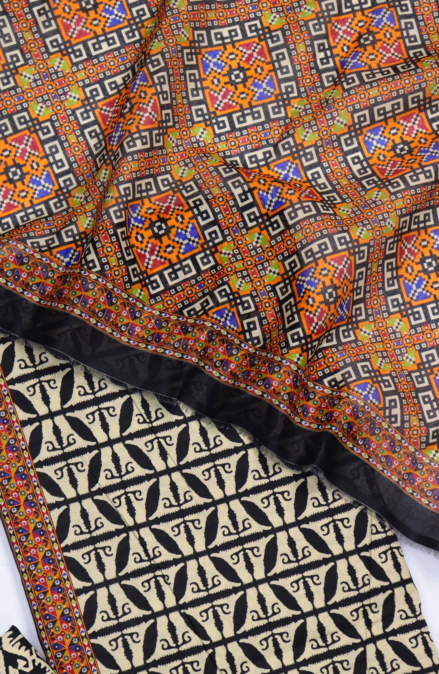 Bin Saeed Digital Printed Cotton Cambric Unstitched 3 Piece Suit - Design-20 - BS25DCC - Mustard - Summer Collection
