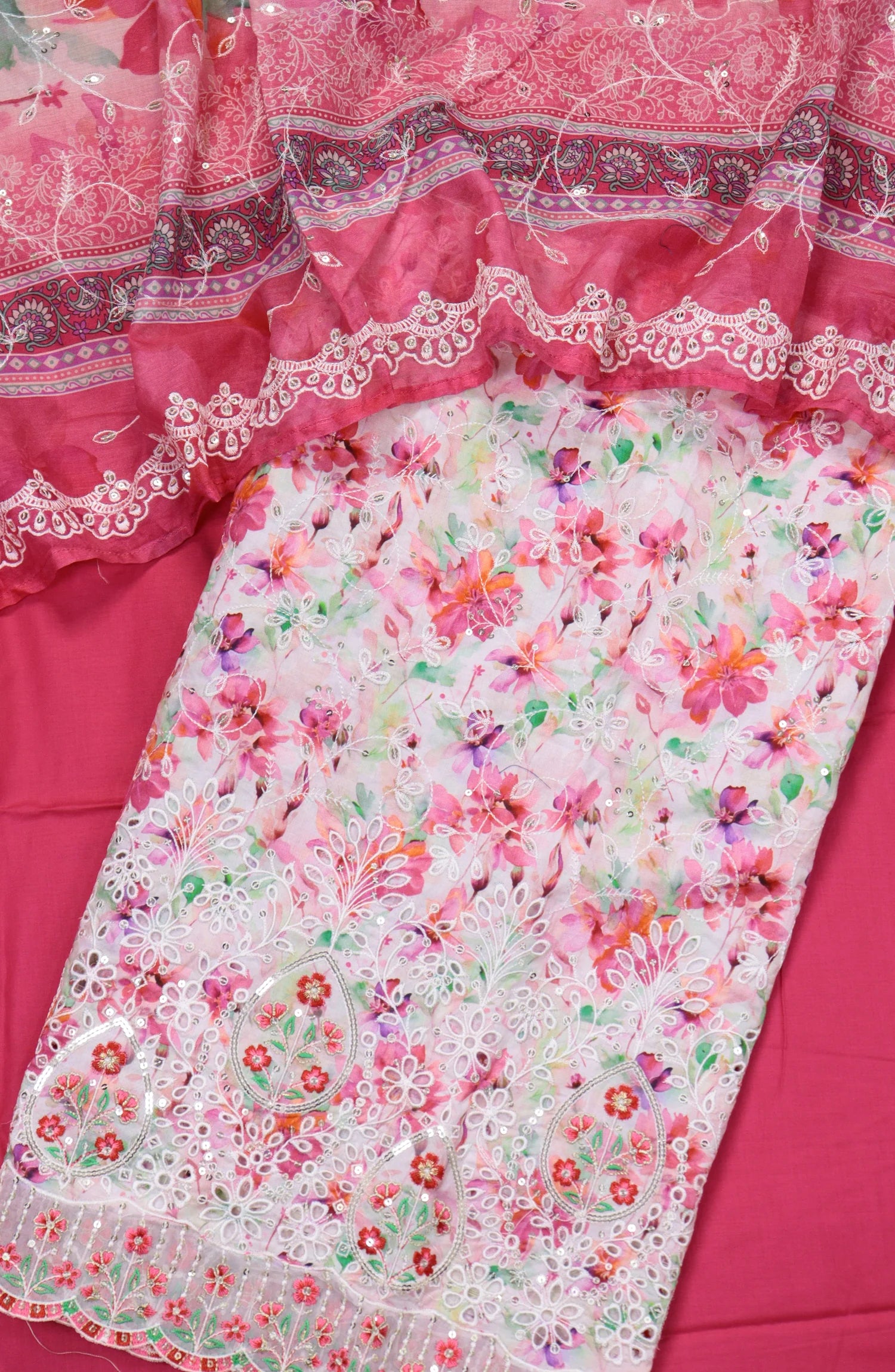 Bin Saeed Embroidered Cotton Unstitched 3 Piece Suit - Design-04 - BS25MDS - Light Pink - Mid Summer Collection
