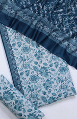 Bin Saeed Printed Khaddar Unstitched 3 Piece Suit - Design-3 - BS25KHD - Light Blue - Winter Collection