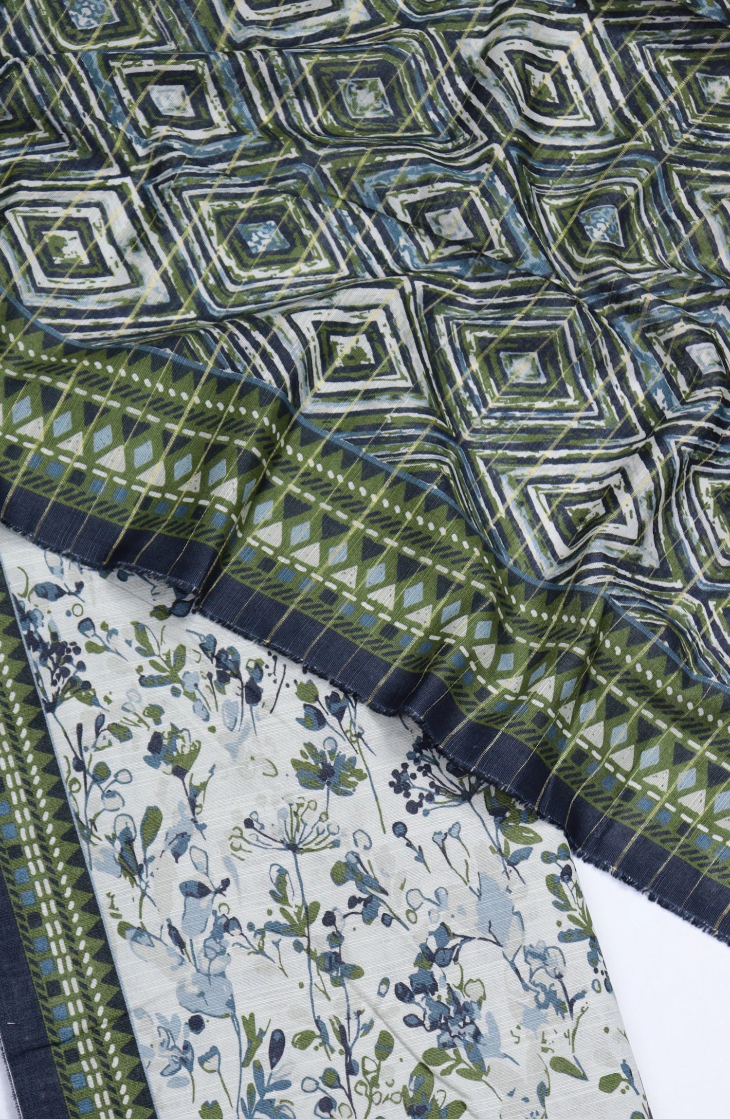 Bin Saeed Printed Khaddar Unstitched 3 Piece Suit - Design-11 - BS25KHD - Green - Winter Collection