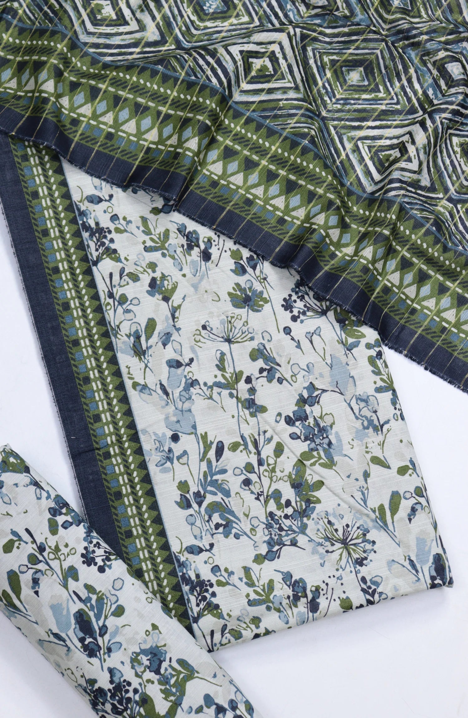 Bin Saeed Printed Khaddar Unstitched 3 Piece Suit - Design-11 - BS25KHD - Green - Winter Collection