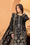 Deep Black 3pc - Embroidered Dhanak Dress ainalif