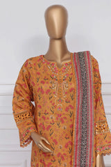 Raya By Sada Bahar Stitched 3 Piece Festive Emb Lawn Collection-AS-1010-Mustard
