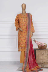 Raya By Sada Bahar Stitched 3 Piece Festive Emb Lawn Collection-AS-1010-Mustard