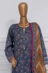 Raya By Sada Bahar Stitched 3 Piece Festive Emb Lawn Collection-AS-1011-Grey
