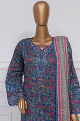 New Raya By Sada Bahar Stitched 3 Piece Festive Emb Lawn Collection-AS-1012-Blue