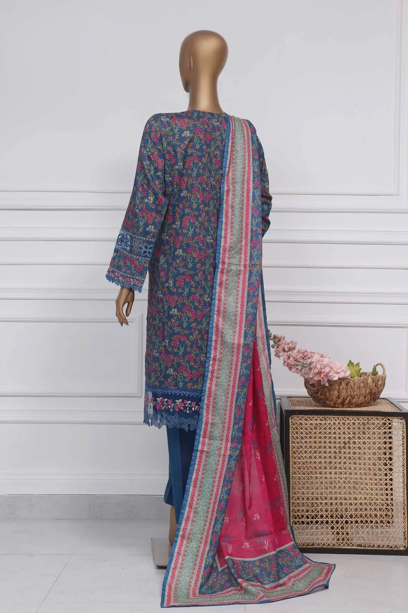 New Raya By Sada Bahar Stitched 3 Piece Festive Emb Lawn Collection-AS-1012-Blue