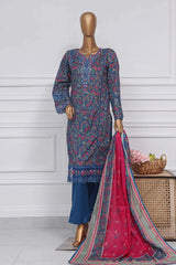 New Raya By Sada Bahar Stitched 3 Piece Festive Emb Lawn Collection-AS-1012-Blue