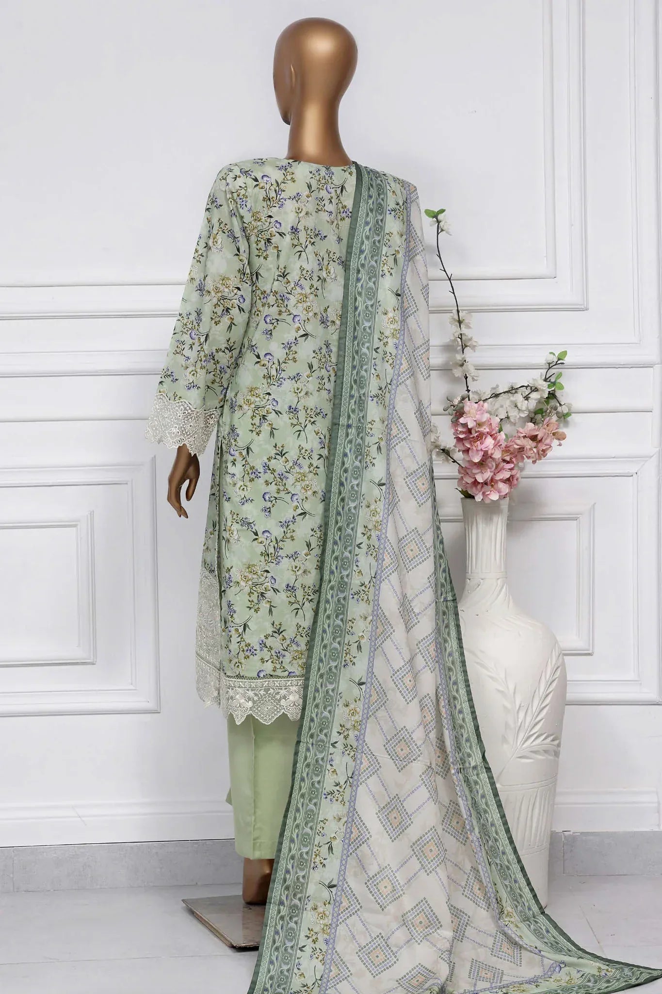 Raya By Sada Bahar Stitched 3 Piece Festive Emb Lawn Collection-AS-1014-Pista