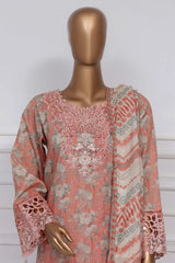 Raya By Sada Bahar Stitched 3 Piece Festive Emb Lawn Collection-AS-1017-Red