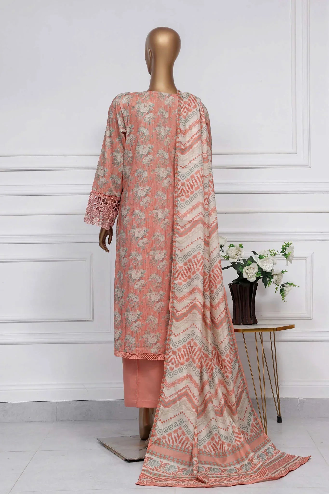 Raya By Sada Bahar Stitched 3 Piece Festive Emb Lawn Collection-AS-1017-Red