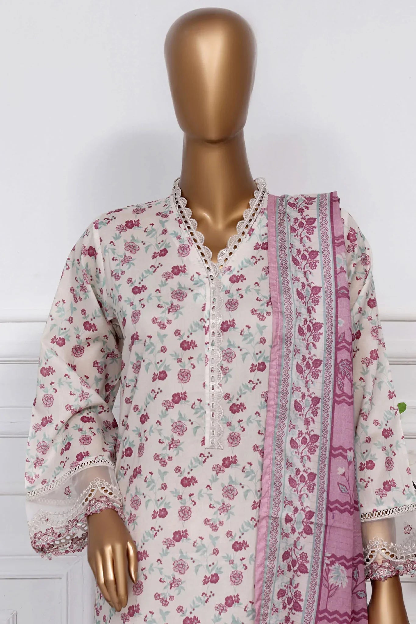 Raya By Sada Bahar Stitched 3 Piece Festive Emb Lawn Collection-AS-1020-Skin