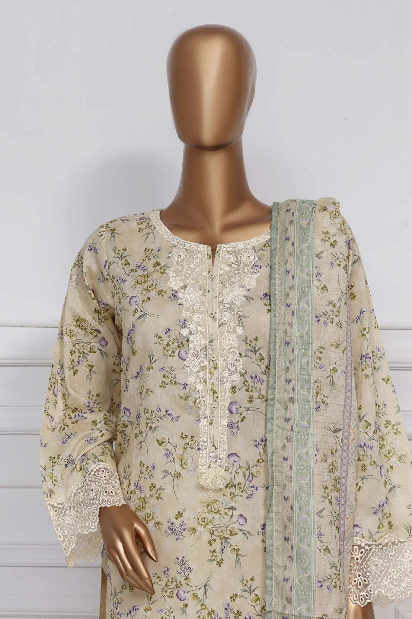 New Raya By Sada Bahar Stitched 3 Piece Festive Emb Lawn Collection-AS-1021-Lemon