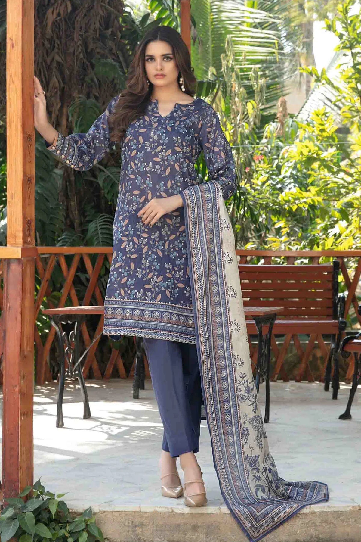 Aneira By Tawakkal Unstitched 3 Piece Digital Print Slub Lawn Collection-D-1411