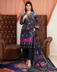Digital Printed Bana Dora EMB Lawn - 3Pc - SR-25 - D-02