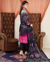 Digital Printed Bana Dora EMB Lawn - 3Pc - SR-25 - D-02