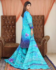 Digital Printed Bana Dora EMB Lawn - 3Pc - SR-25 - D-03