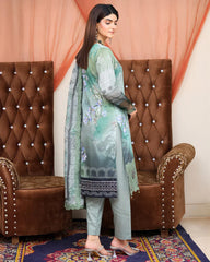 Digital Printed Bana Dora EMB Lawn - 3Pc - SR-25 - D-04