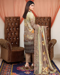Digital Printed Bana Dora EMB Lawn - 3Pc - SR-25 - D-05