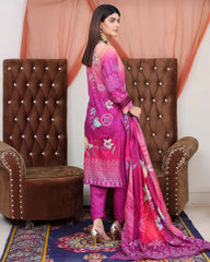 Digital Printed Bana Dora EMB Lawn - 3Pc - SR-25 - D-06