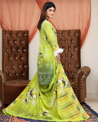Digital Printed Bana Dora EMB Lawn - 3Pc - SR-25 - D-07