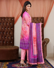 Digital Printed Bana Dora EMB Lawn - 3Pc - SR-25 - D-09