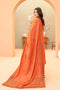 Burnt-Orange 3pc - Dhanak Embroidered Dress ainalif