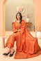 Burnt-Orange 3pc - Dhanak Embroidered Dress ainalif