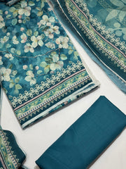 Bin Saeed Printed Lawn Unstitched 3 Piece Suit - D-74