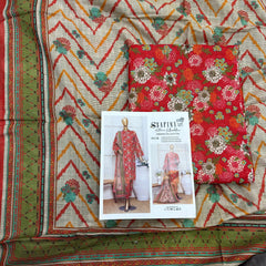 Safina 3pcs unstitched Slub khaddar/cotton 012-b