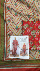 Safina 3pcs unstitched Slub khaddar/cotton 012-b